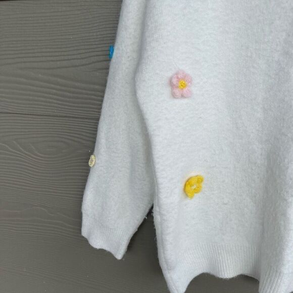 VRG girl y2k flower appliqué wool blend sweater - Picture 5 of 7